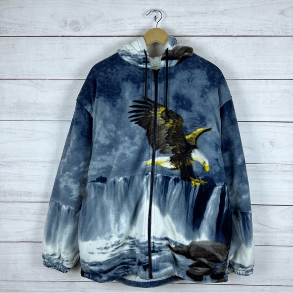 Vintage Black Canyon Eagle Fleece Hoodie XL